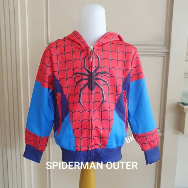 SPIDERMAN OUTER / JAKET ANAK COWOK MERAH BIRU KEREN IMPORT MURAH / JACKET SPIDERMAN AVENGER