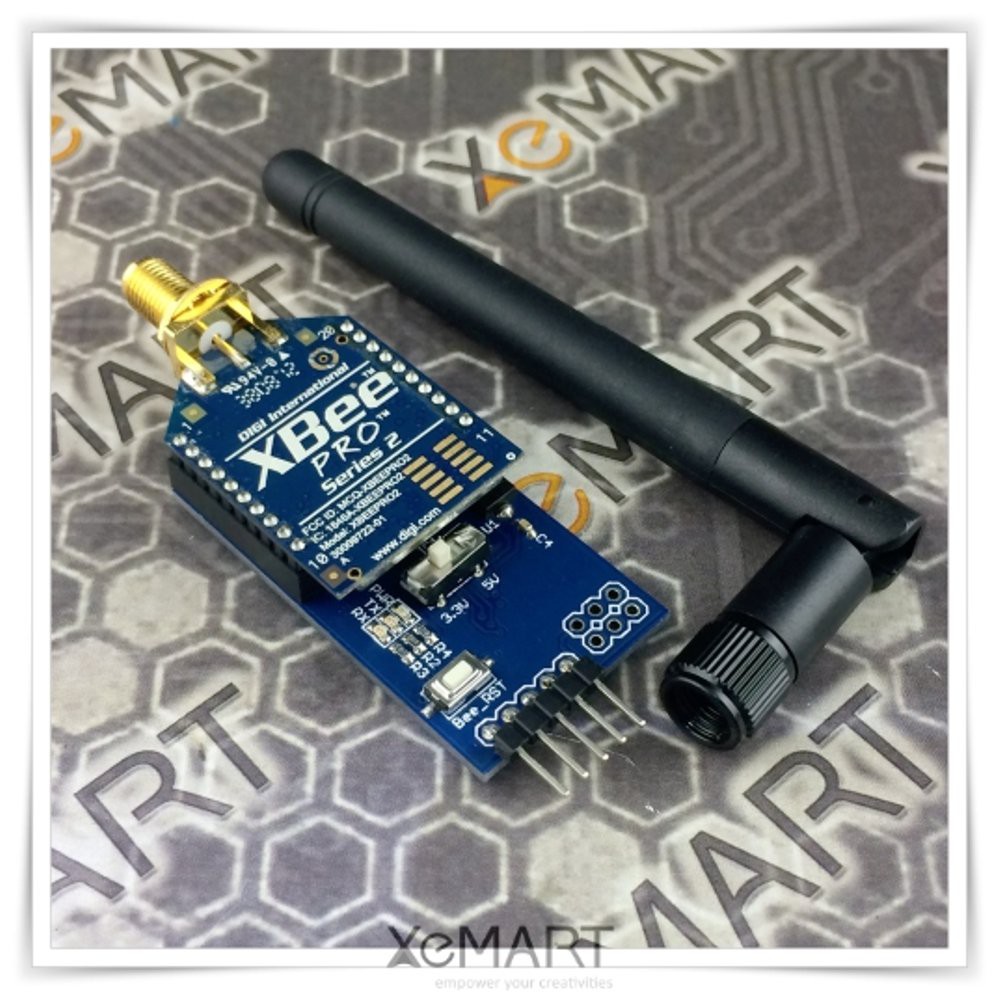 XBee Pro Series 2 Zigbee Module with Antenna & Adapter Board