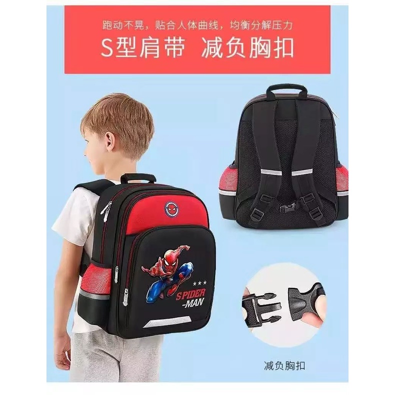 Tas Ransel Sekolah TK SD Avenger Akua Printing 3D Banyak Bonusnya