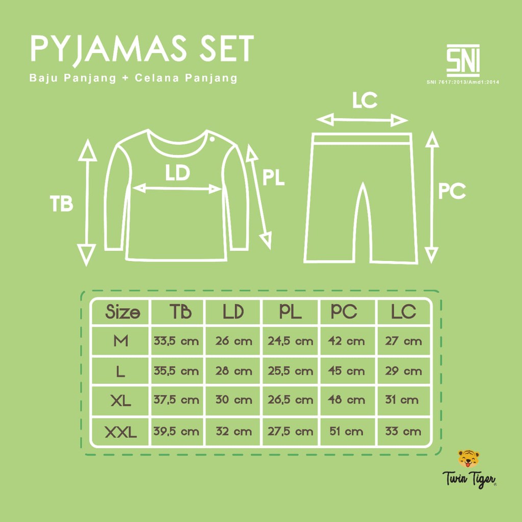 TWIN TIGER SETELAN PIYAMA PENDEK / PANJANG / PENDEK PANJANG / SINGLET PREMIUM/KOALA GARIS /  TWIN BERUANG