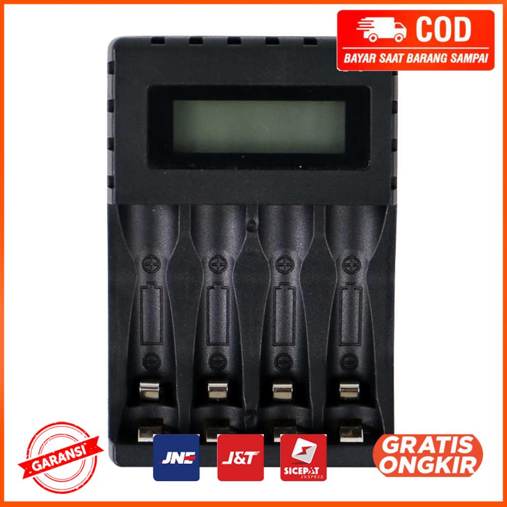 Charger Baterai 4 Slot LCD Display for AA AAA NiMh