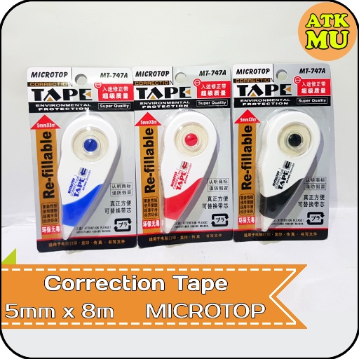 

Correction Tape Pita Koreksi 5mm x 8m Re-fillable MICROTOP MT-747A