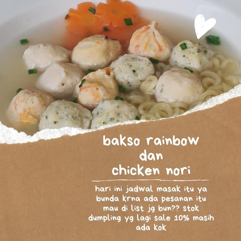 

BAKSO AYAM RAINBOW isi 24 (produk fast moving,jika stok ada di Frezer maka akan langsung di KIRIM)