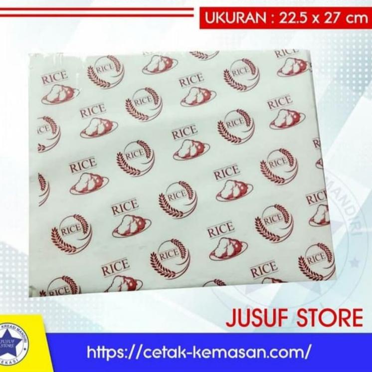 

Paling Diminati Kertas Nasi Cetak Rice KFC laminasi Isi 100lbr