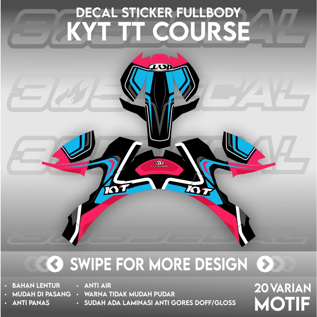 Sticker decal helm KYT TT Course TTC motif overtech | decal helm | decal sticker