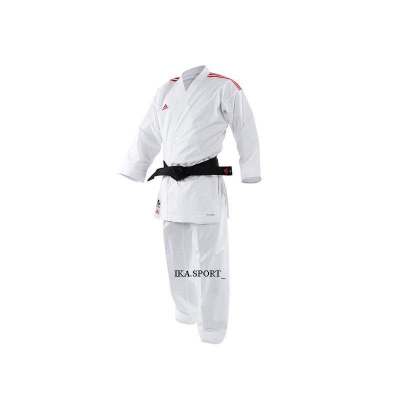 (ADS) WKF ADIZERO NEW UNIFORM WHITE/RED KARATE ADIDAS