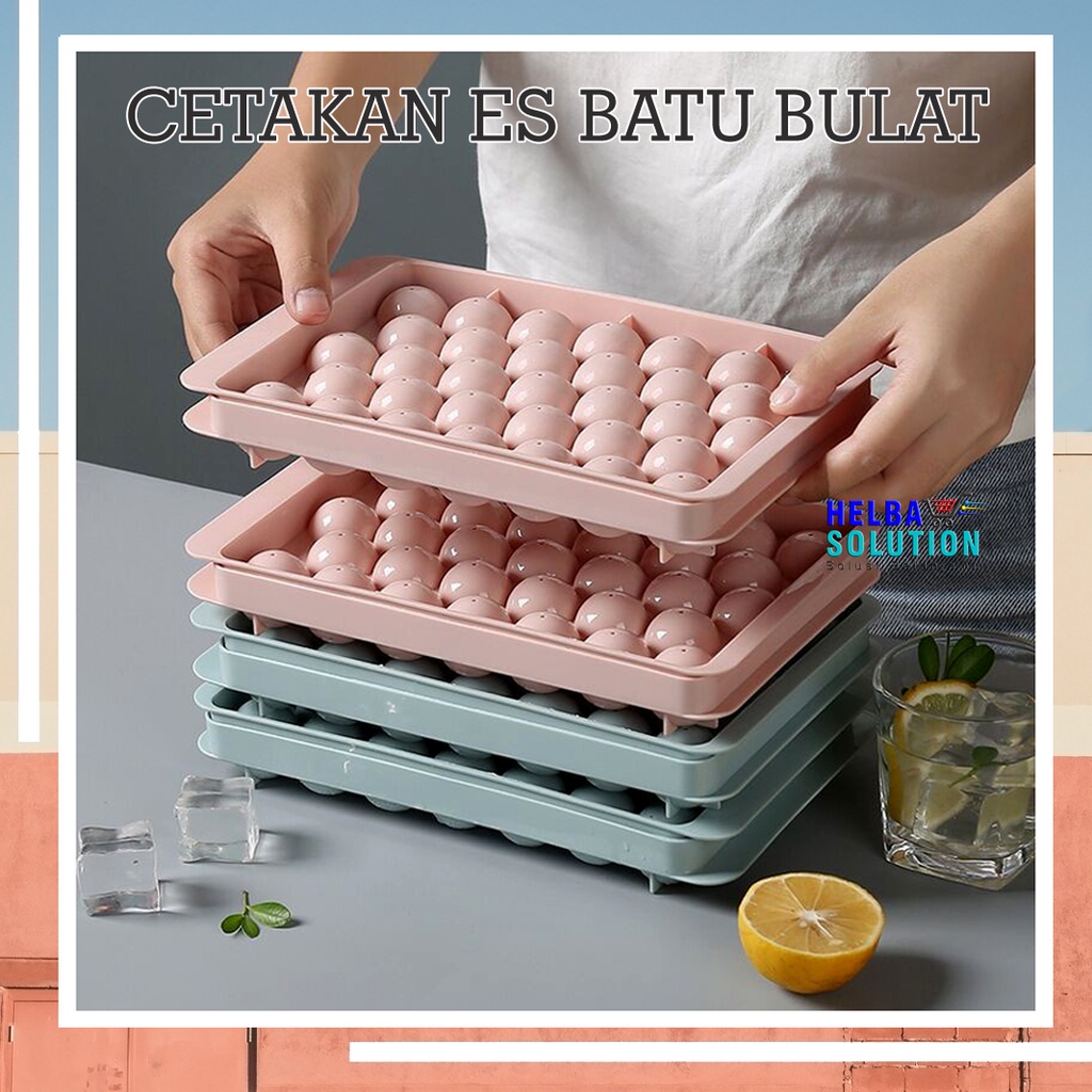 Cetakan Es Batu Jelly Coklat Bentuk Bulat 33 Lubang