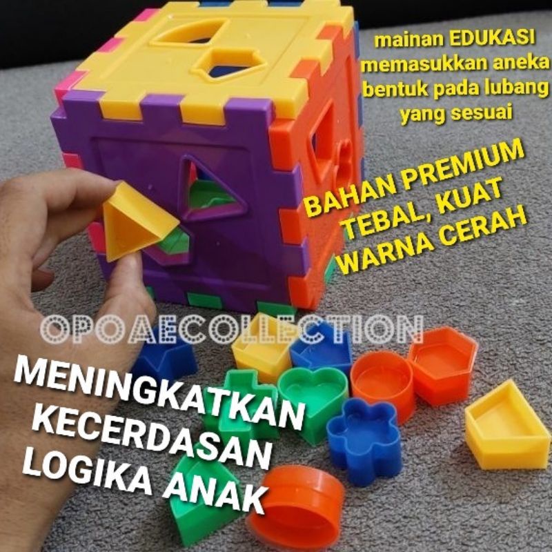 Mainan Edukasi Sorting Puzzel Puzzle Puzel Puzle Kotak - Sorting Geometri