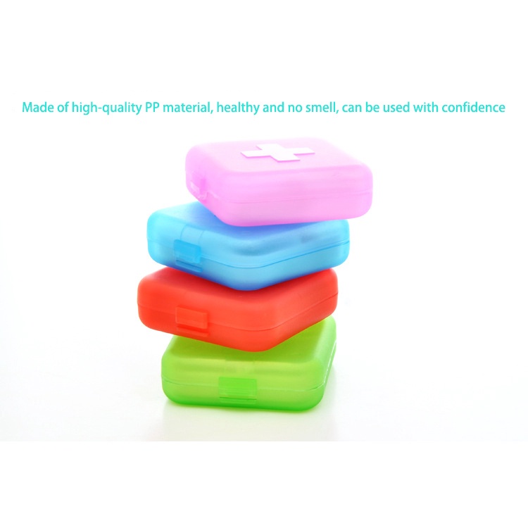 1pcs Creative Cross Four Grid Small Pill Box Thicken Portable Health Care Pill Box Storage Box