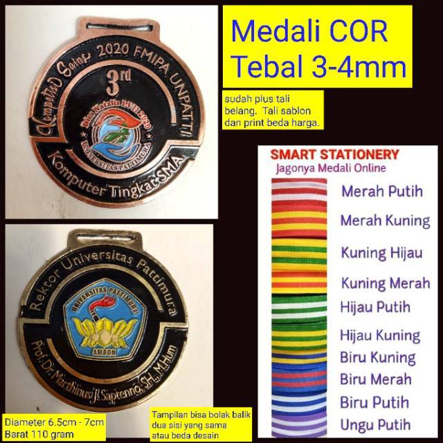 COR MEDAL/MEDALI COR/FINISHER/PERLOMBAAN/TIMAH/ALLOY/KALUNG MEDALI COR/MEDALI FINISHER/MEDALI RUNING