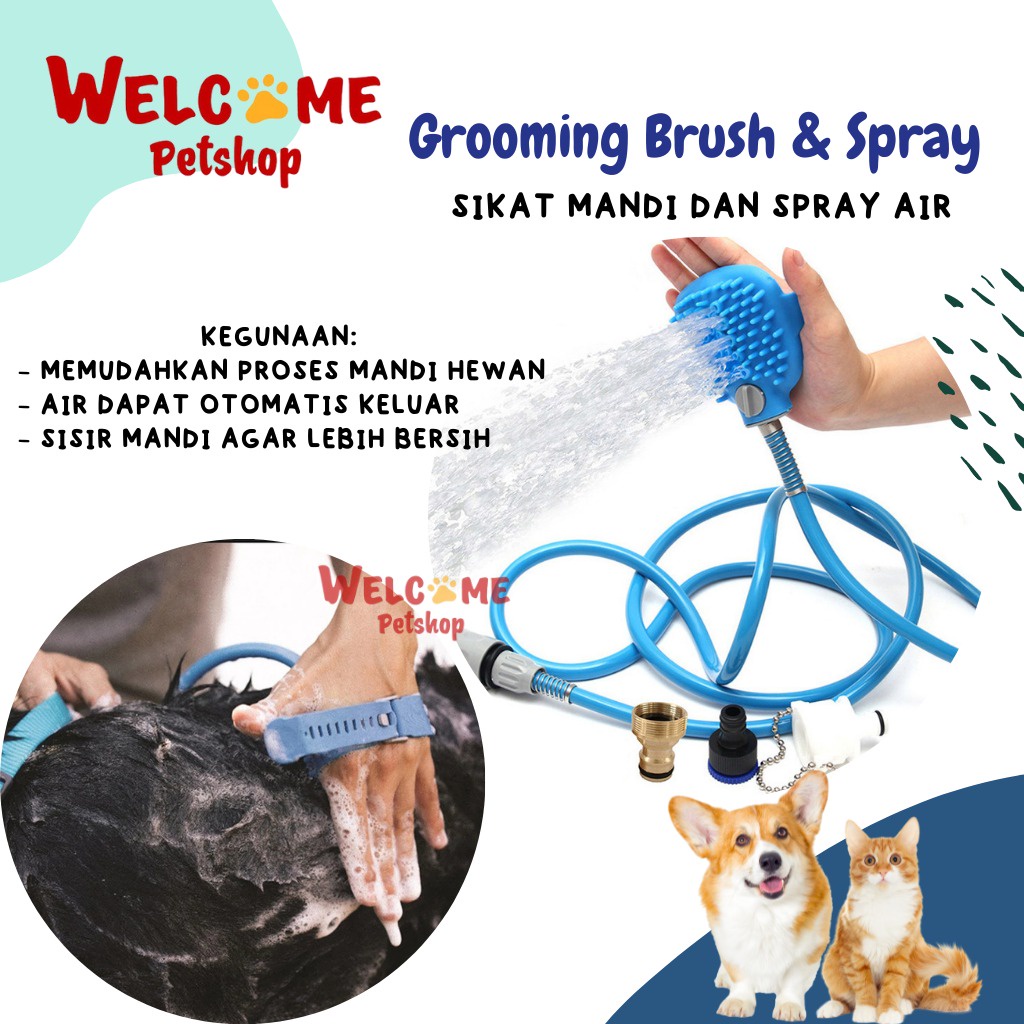 Grooming Brush Spray Air Alat Mandi Bulu Sisir Sikat Anjing Kucing