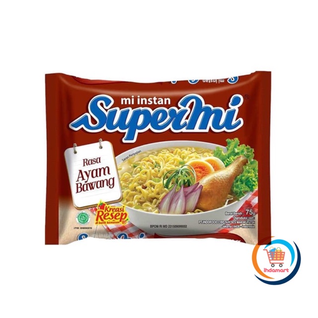 Supermie Ayam Bawang 75 gr (Isi 10 pcs)