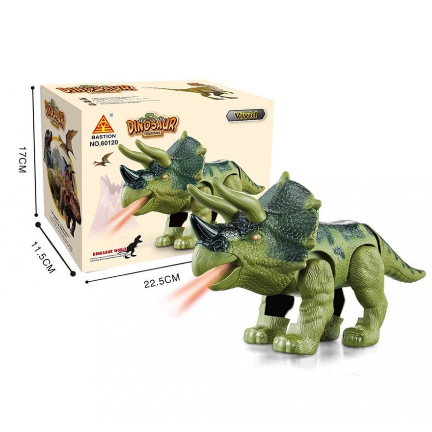 Mainan Anak Dinosaurus Triceratops 60120 Mainan Robot Dino Musik Nyala Bergerak 40-0412