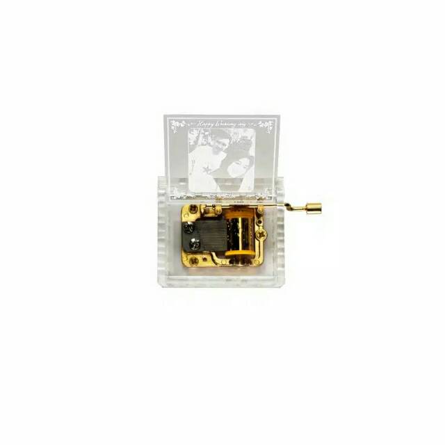 (Caira) [DMS] Kotak Musik Akrilik Acrylic Ukuran 6x5x4 Bebas Custom Hadiah wedding hadiah ultah