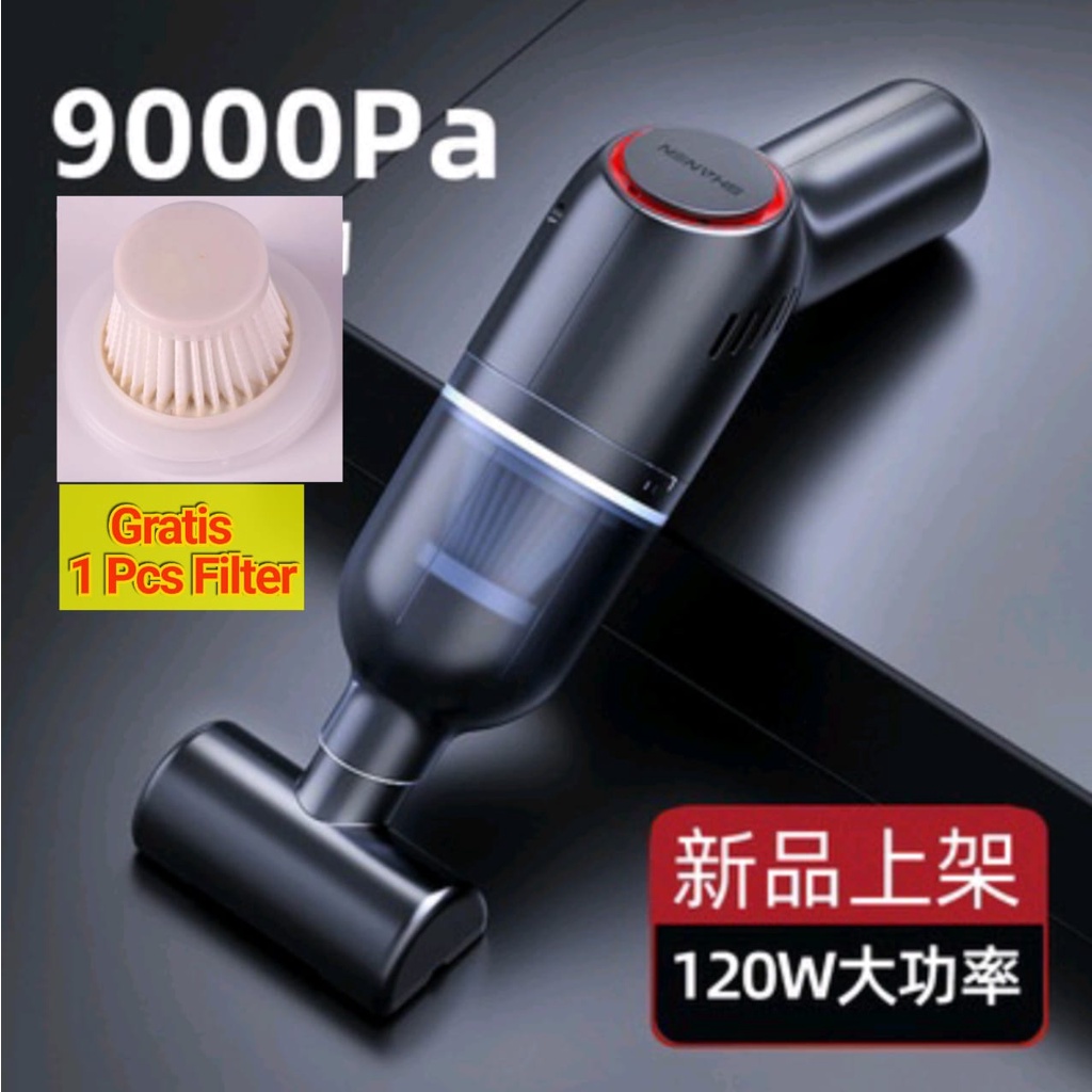 SUPER 9000 Pa Wireless Car Vacuum mobil Cleaner / Vakum Penyedot Debu mobil - Tanpa Kabel USB Baterai CAS