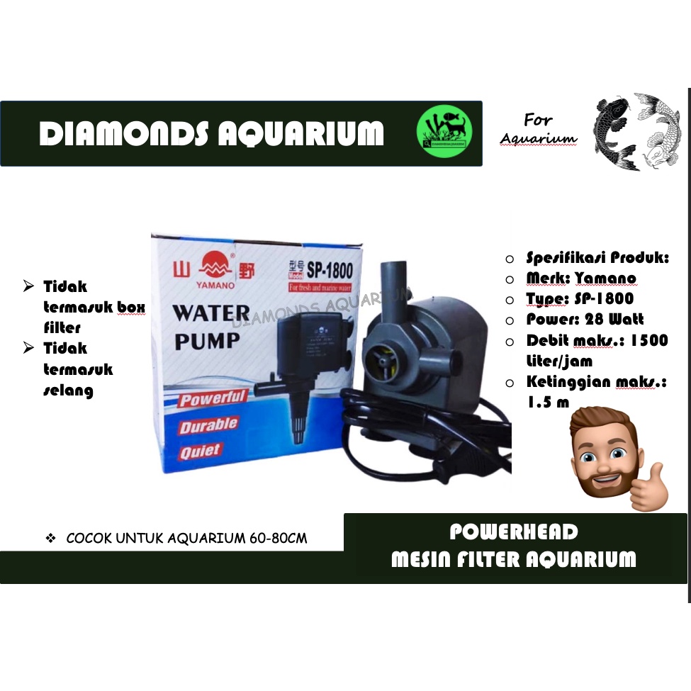YAMANO SP 1800 MESIN FILTER AQUARIUM