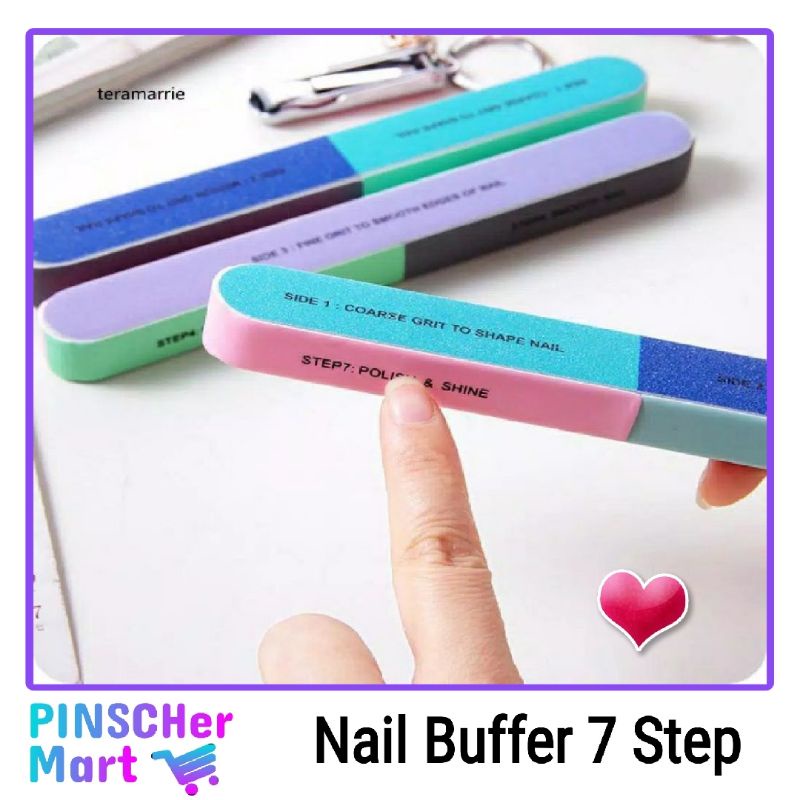 Manicure Tool Art Nail Buffer 7 Step Mempercantik Kuku