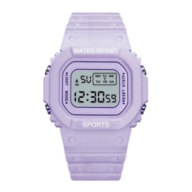 ✅COD JAM TANGAN RUBBER DIGITAL SEGI DW-5600 GROSIR MURAH KARET SPORT LED PRIA WANITA COUPLE JF052-Polos Ungu