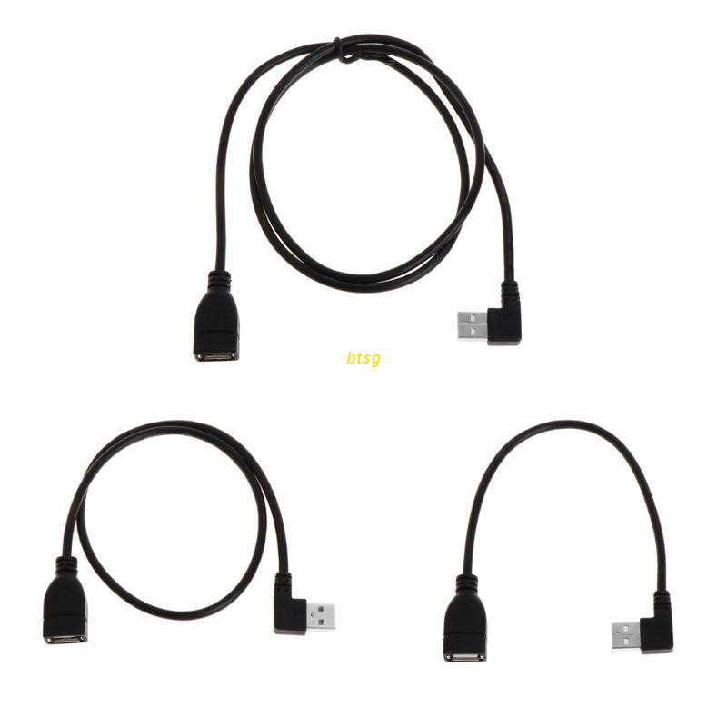 Btsg Kabel Adapter Extension Usb 2.0 Female Tipe A Ke Male Sudut Kanan 90 Derajat Panjang 20cm