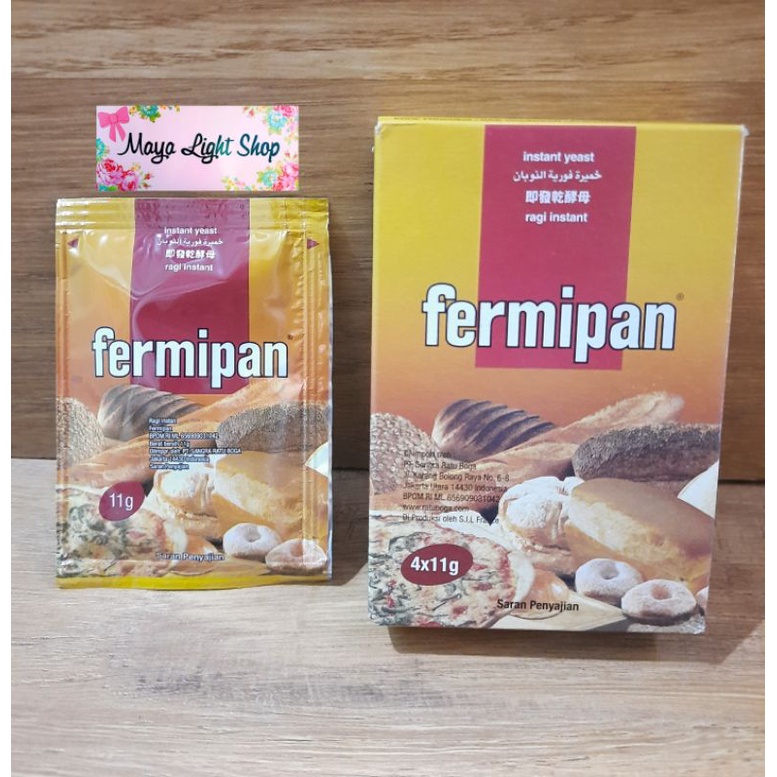 fermipan sachet eceran 11gr Halal ragi instant yeast pengembang roti donat kue ragi roti