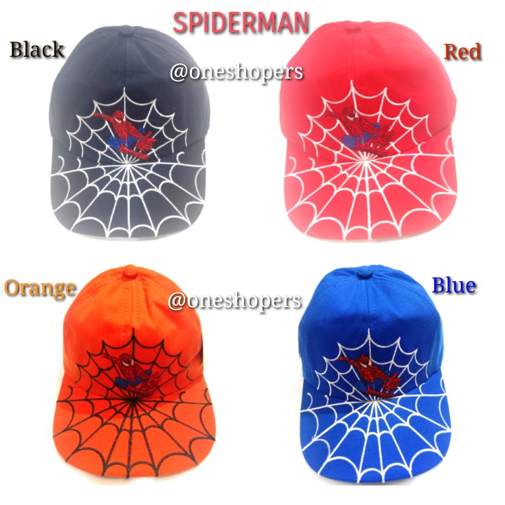 TOPI ANAK KARAKTER SPIDERMAN BORDIR/ TOPI SPIDERMAN TERBAIK