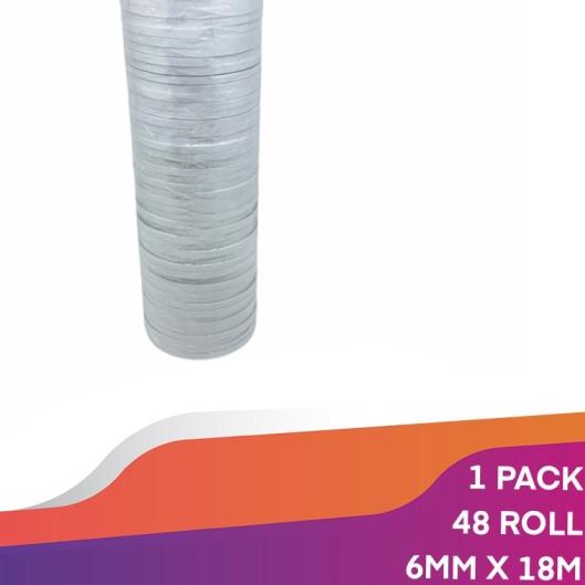 

► DOUBLE TAPE 6MM x 18 METER DOUBLETAPE KERTAS ACRYLIC SAZANAMI 48ROLL ➯