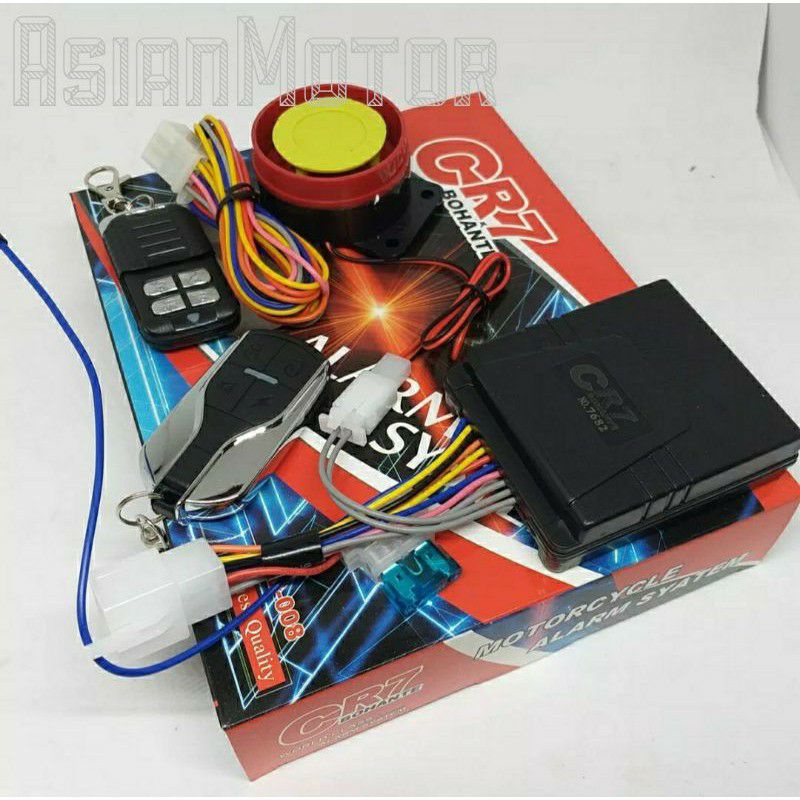 ALARM MOTOR 12 v BISA STARTER 2 REMOTE ANTI MALING SENSOR GETAR ALARM  CR7 MOSCOW PANOM