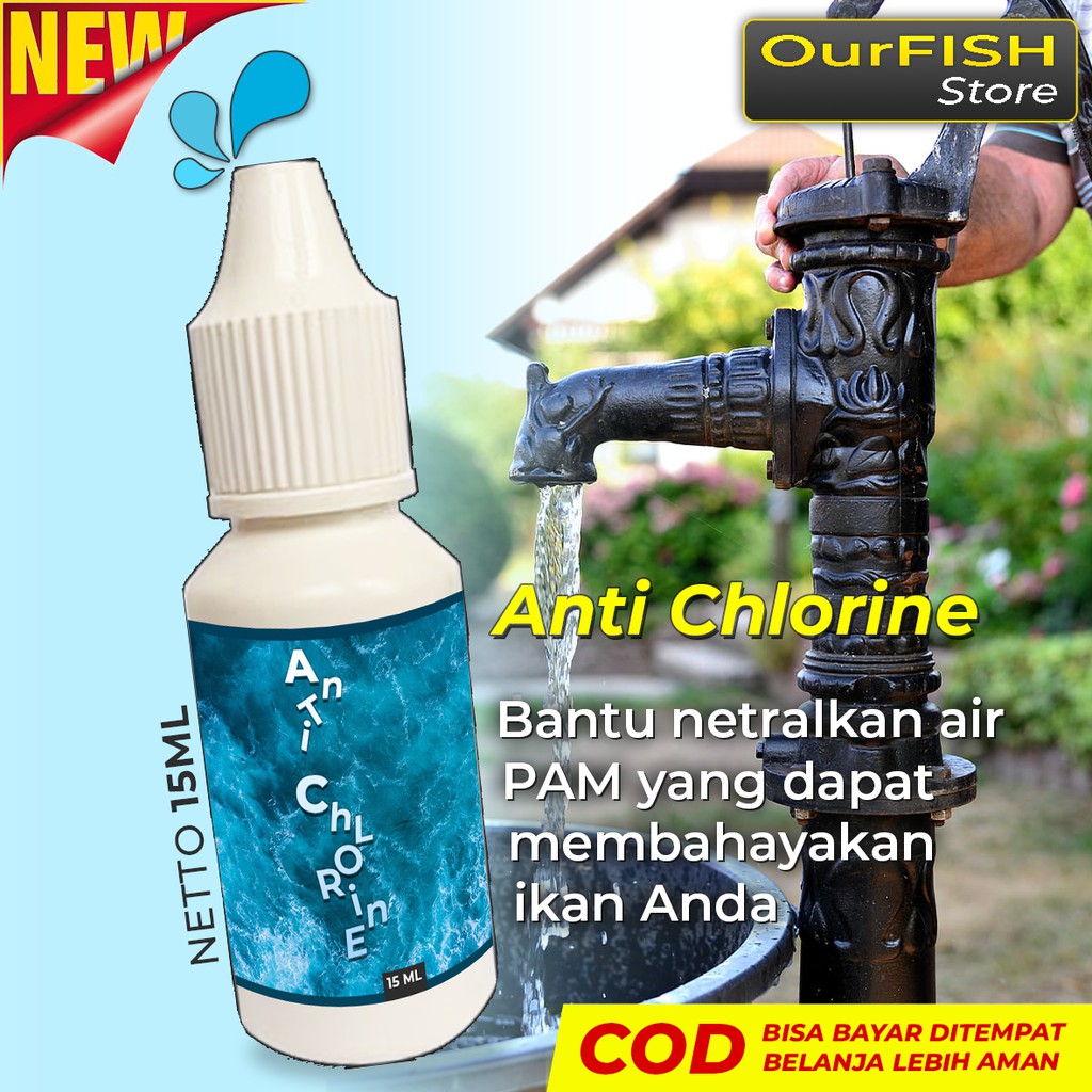 OURFISH - Obat Ikan Anti Chlorine Klorin Penetral Kaporit Air PAM Ledeng Aquarium Aquascape