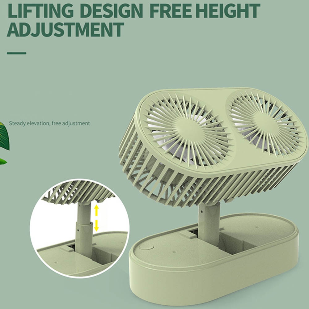 Kipas Angin LIPAT Double Kipas Bisa Di Lipat Portable Ada Baterai Charge  FY050 Kipas Angin Meja Mobil Motor Angin Kencang Mini Fan RANDOM