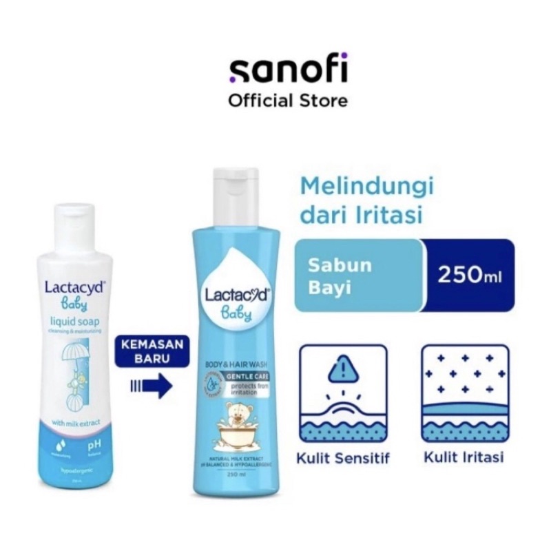 Lactacyd Baby Sabun Mandi Bayi 250ml - Menjaga Kulit dari Iritasi