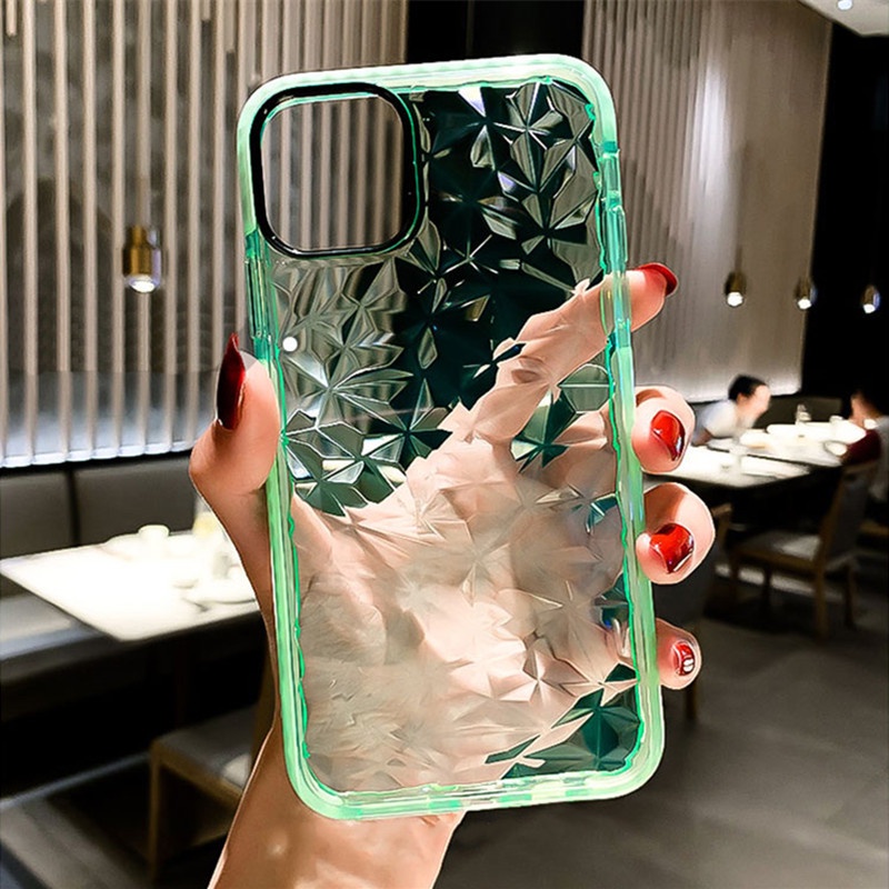 Case Transparan Shockproof Aksen Berlian Untuk iPhone 11 Pro X XS Max XR 6 6s 7 8 Plus SE2020