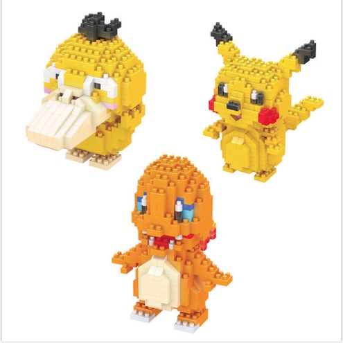 Mini Nano Block Pokemon Pikachu Psyduck Charmander Figure Mainan Lboyu