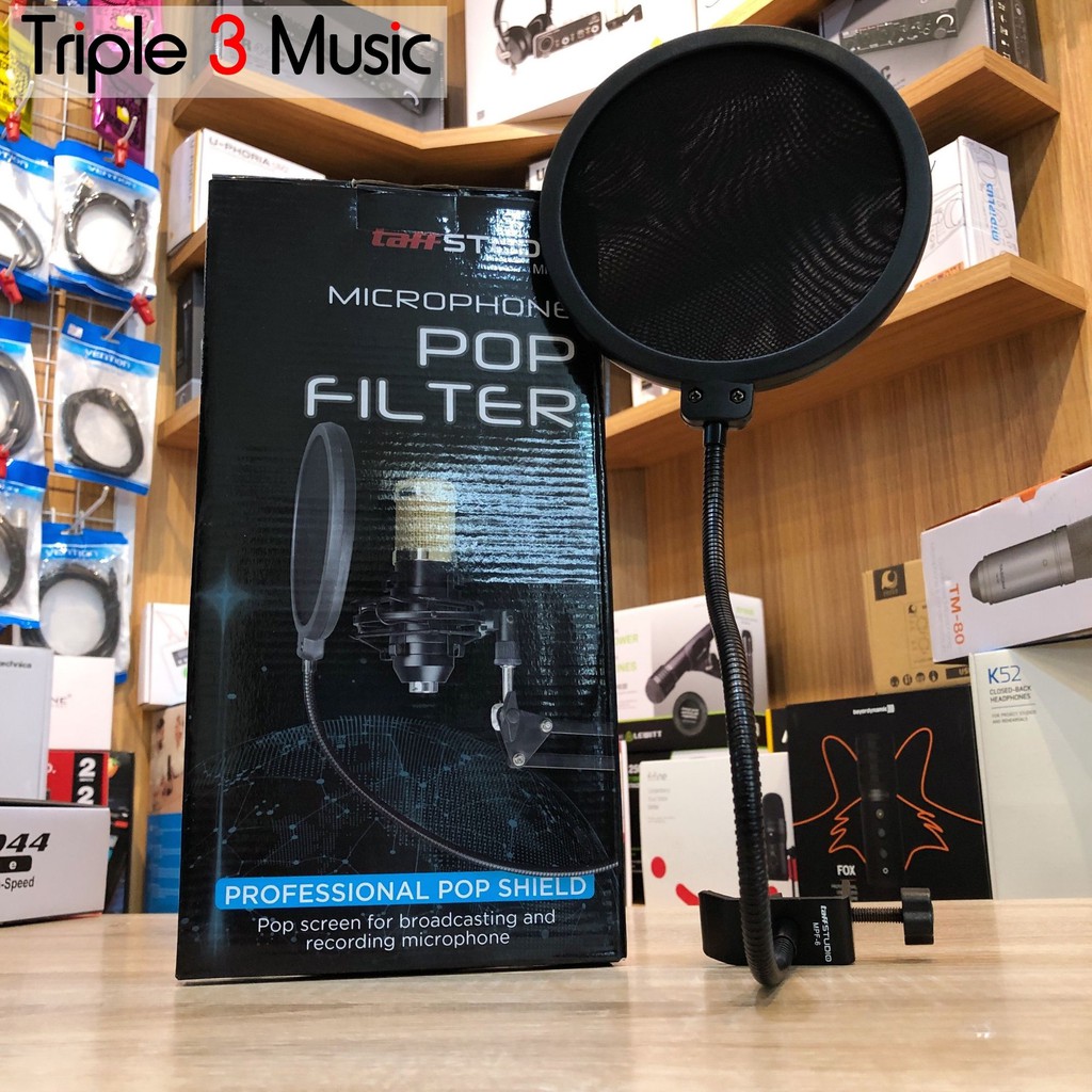 TaffSTUDIO Pop Filter Pop shield Dual Layer Triple 3 Music