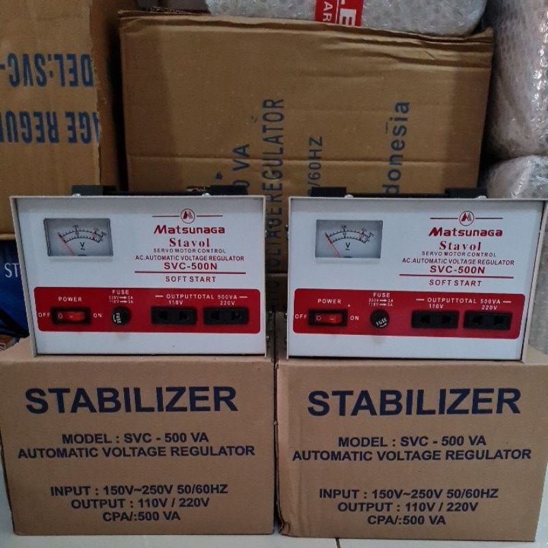 Stabilizer  MATSUNAGA 500Watt/STAVOL BEST Quality Model  SVC-500N