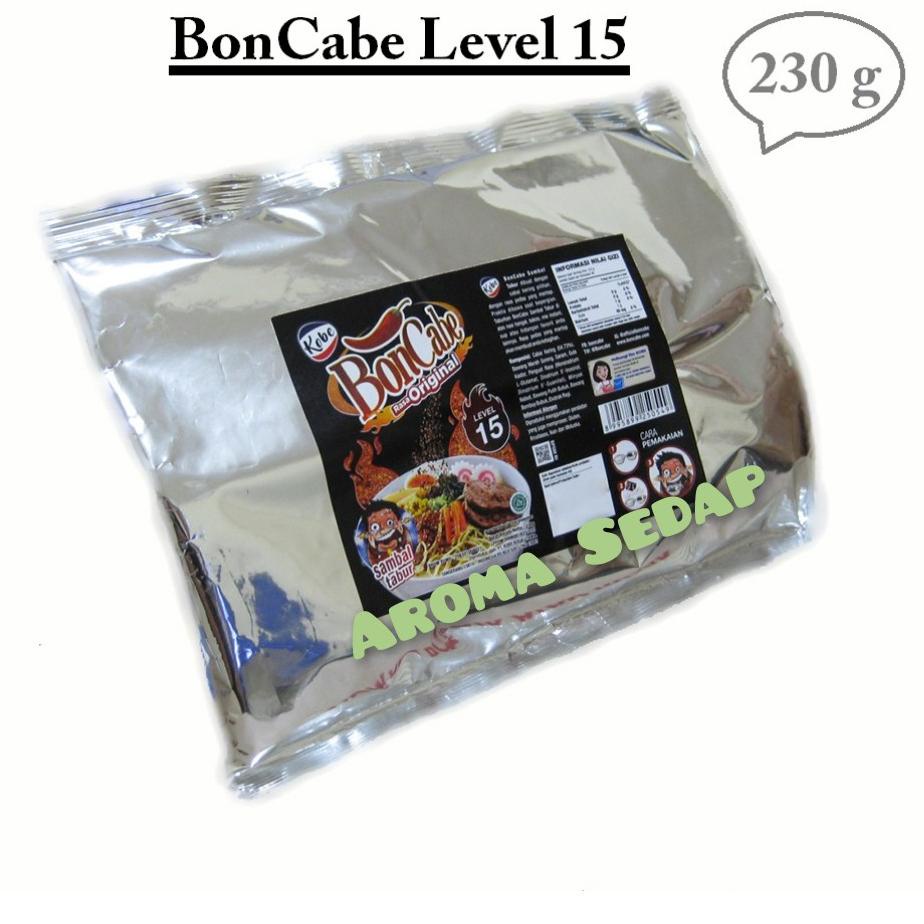 

지 Boncabe Level 15 230gr per 1PCS Bon Cabe | Cabe Bubuk | Cabai Bubuk New