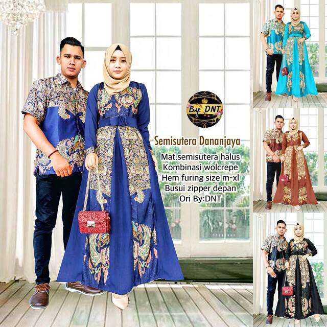 Couple Gamis Semi Sutra, Batik Couple, Batik Halus, Gamis Couple