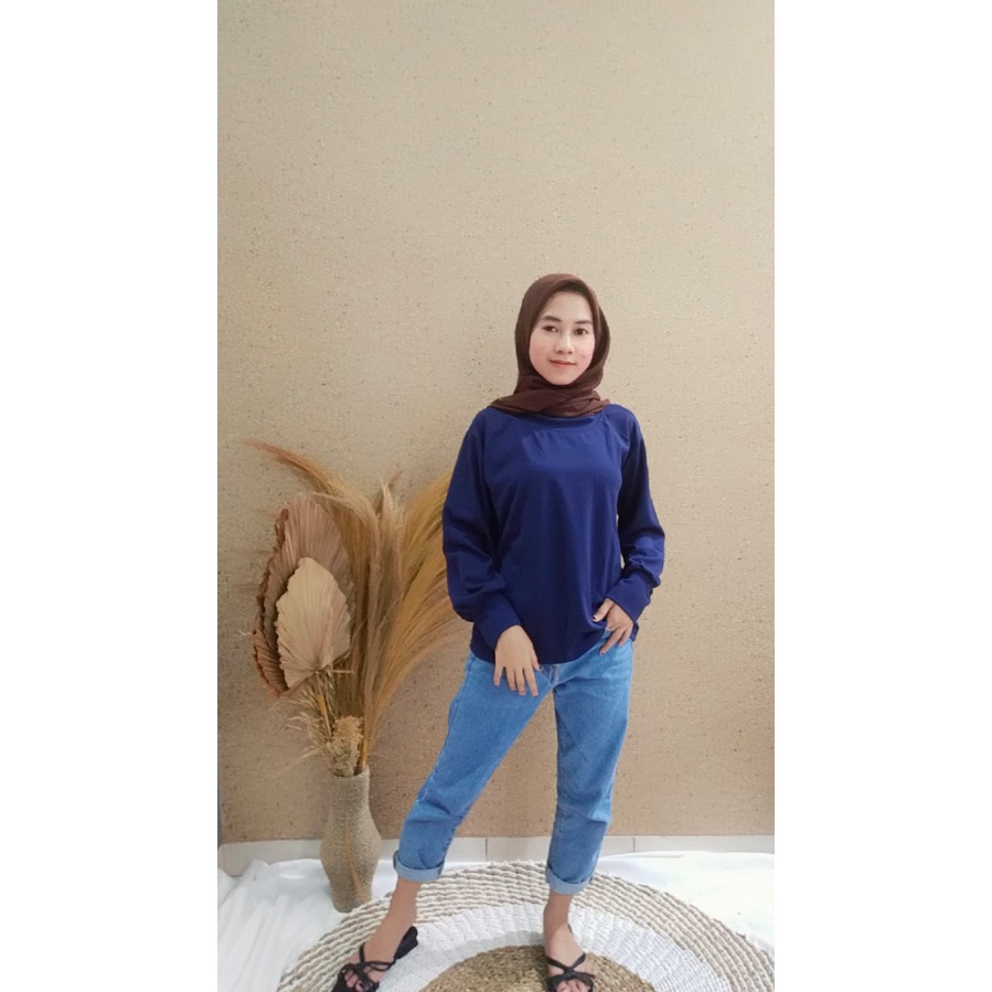 BALONIX BLOUSE TANGAN BALON-NAVY