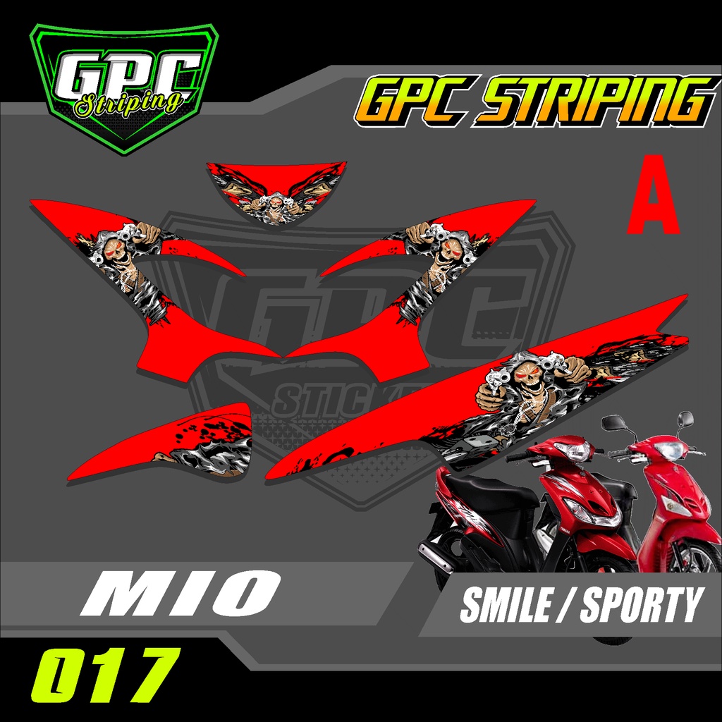 Stiker Striping Mio 110 Smile/Sporty Desain Tengkorak GPC-017