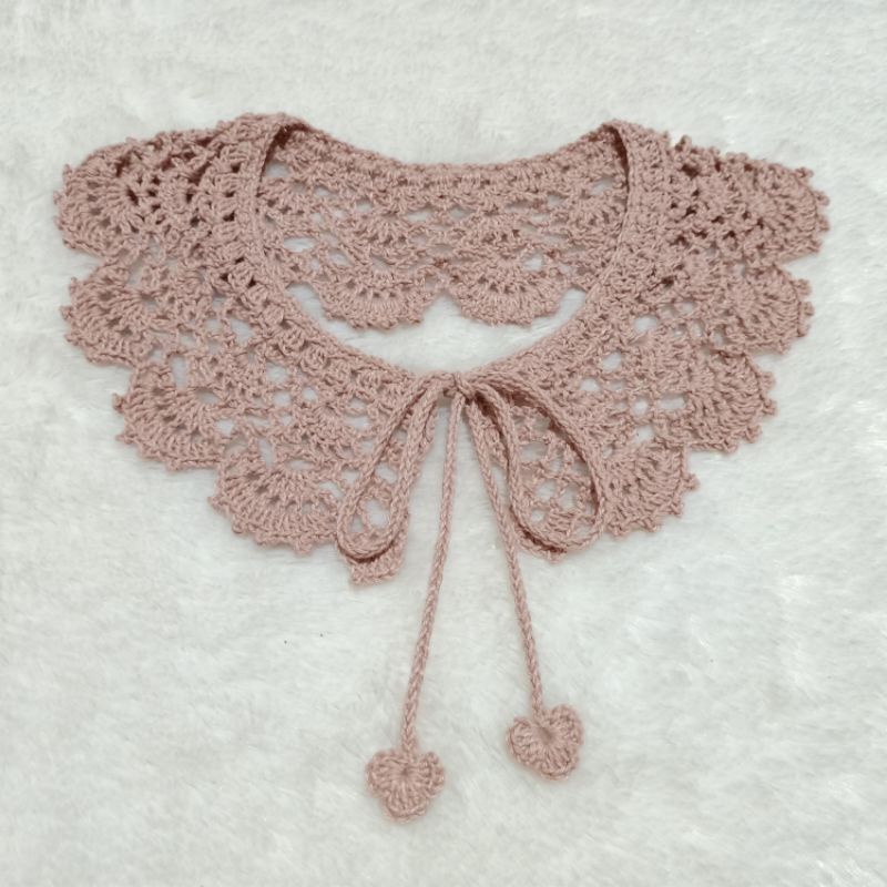 COLLAR CROCHET , KERAH RAJUT , SYAL LEHER RAJUT , RENDA RAJUT , KERAH RENDA ,  KERAH KOREA PALSU - KERAH JILBAB - KERAH LEBARAN - BORDIR KERAH RAJUT - Kerah Instan Impor, fake collar , kolar kucing - collar rajut murah - wing collar - ruffle collar