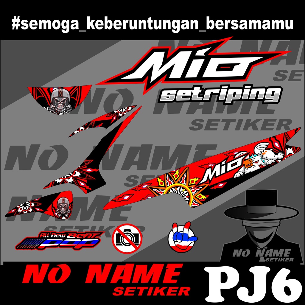 Stiker Striping Mio 110 Smile/Sporty (pj6) 2008 2009 2010 2012 2013 setiker decal mio karbu