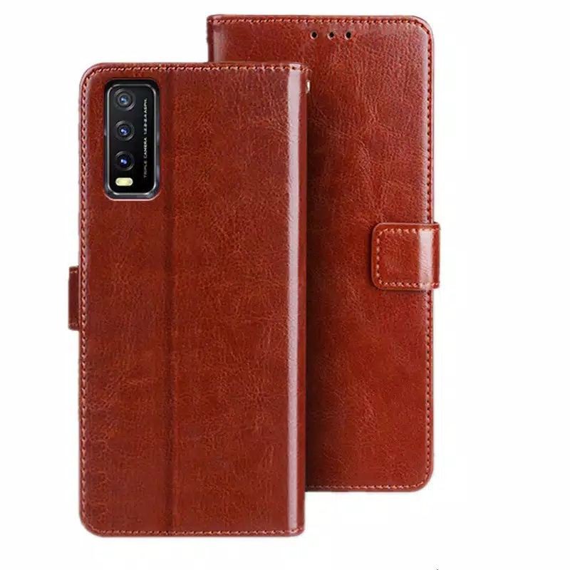 Vivo Y20 / Y51 / Y51a / Y53s / Y20s / Y12s / Y20sG SG Leather Case Kancing Flip Cover Wallet Casing 
