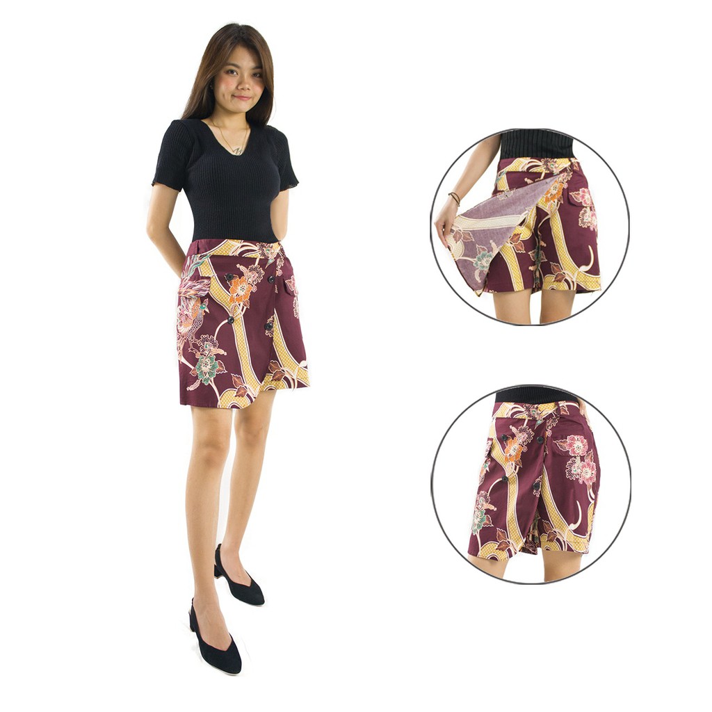 SB Collection Celana Pendek Shefira Hotpants Rok Batik Casual Wanita