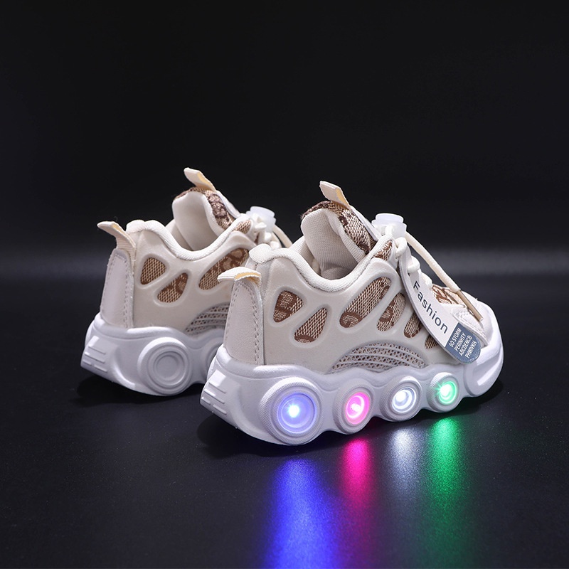 HappyOliver JESSEY LED Sepatu Sneakers Anak Laki / Perempuan LED Menyala Import sekolah