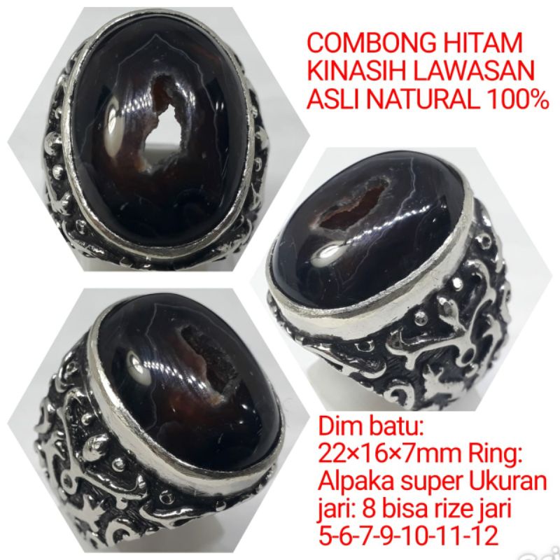 CINCIN BATU COMBONG HITAM KINASIH LAWASAN NATURAL 100%