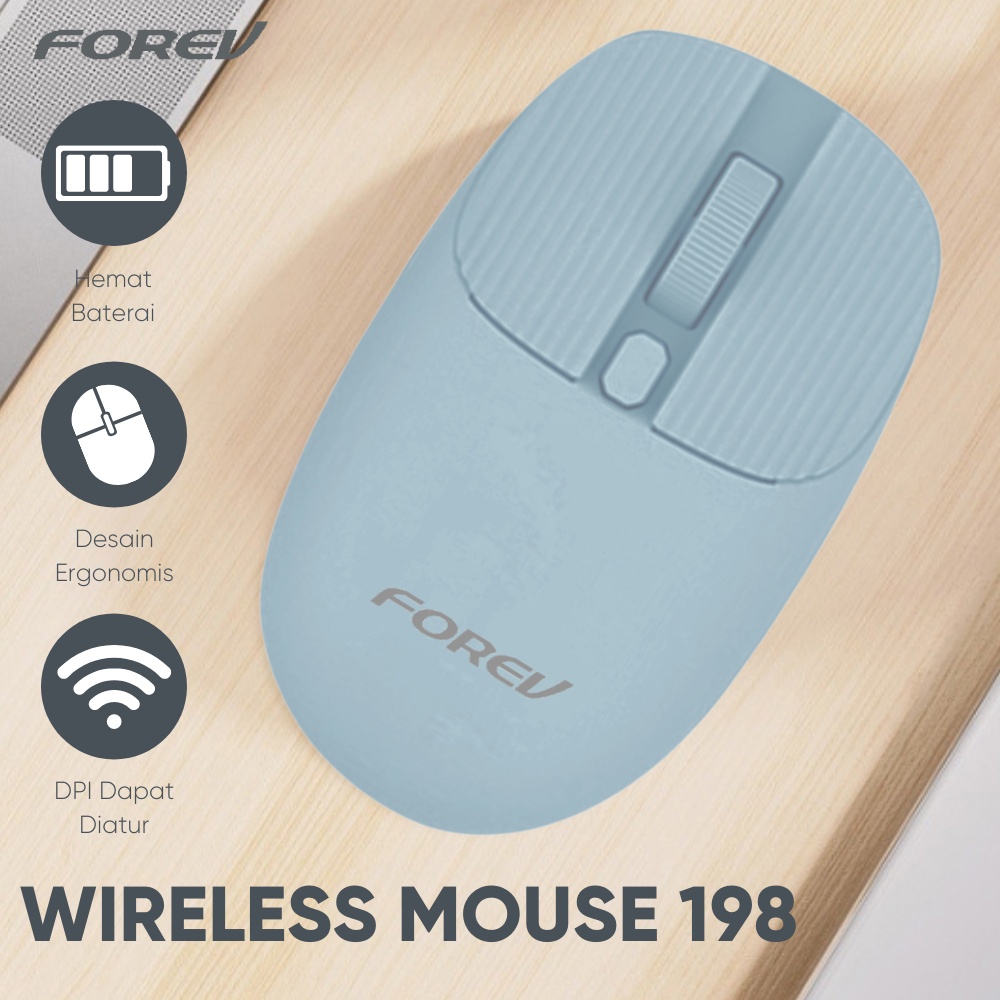 Mouse Wireless Forev FV-198 2.4G Ergonomic Gaming Up to 1600DPI Mouse Macaron