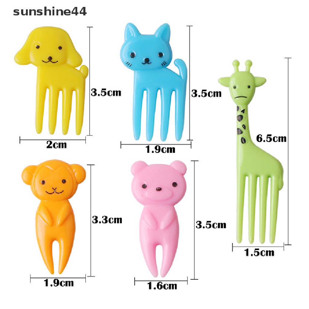 Sunshine 10pcs / Set Tusuk Gigi Mini Motif Kartun Hewan Lucu