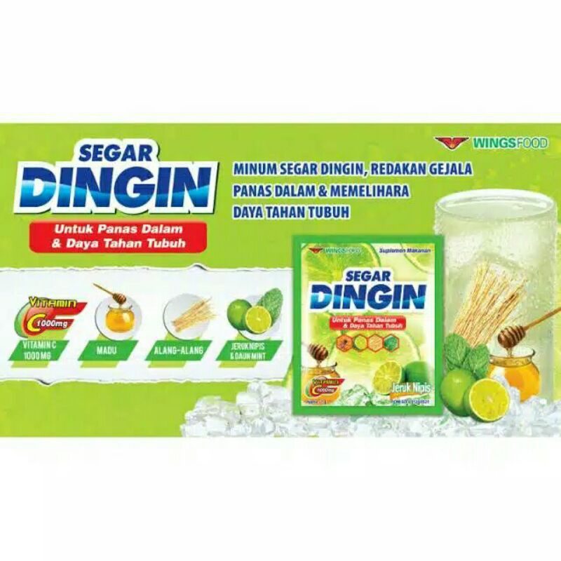 

Segar Dingin Minuman Pereda Panas Dalam dan Daya Tahan Tubuh Kemasan Renceng isi 12Sachet
