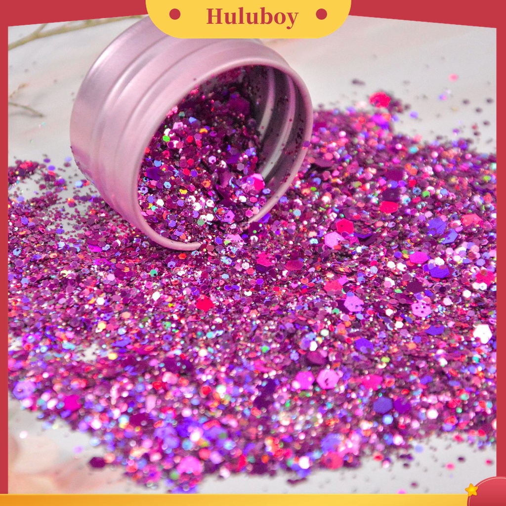 Huluboy Huluboy♡ Sequin Glitter Bentuk Hexagon Ultra Tipis Untuk Dekorasi Nail Art Charms