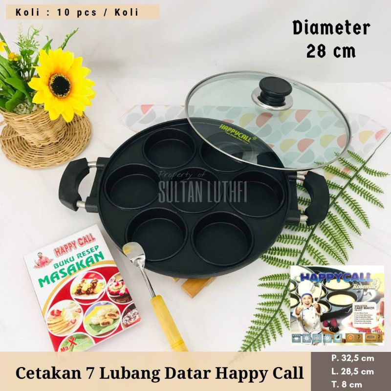 cetakan kue 7 lubang datar cetakan kue apem cetakan martabak mini 7 datar happy call