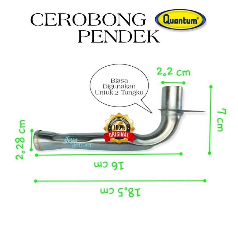 Cerobong Pendek Pipa L Corong Burner Ori Kompor Gas Quantum Original